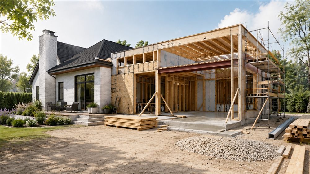 Agrandissement d'une résidence en cours de construction par Charignon Construction